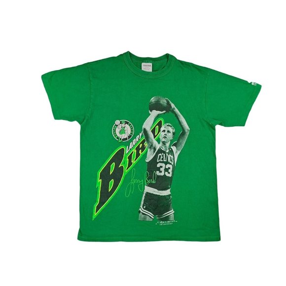 Vintage Larry Bird T-shirt Boston Celtics Green Starter 1989 Basketball Legend - Picture 1 of 14